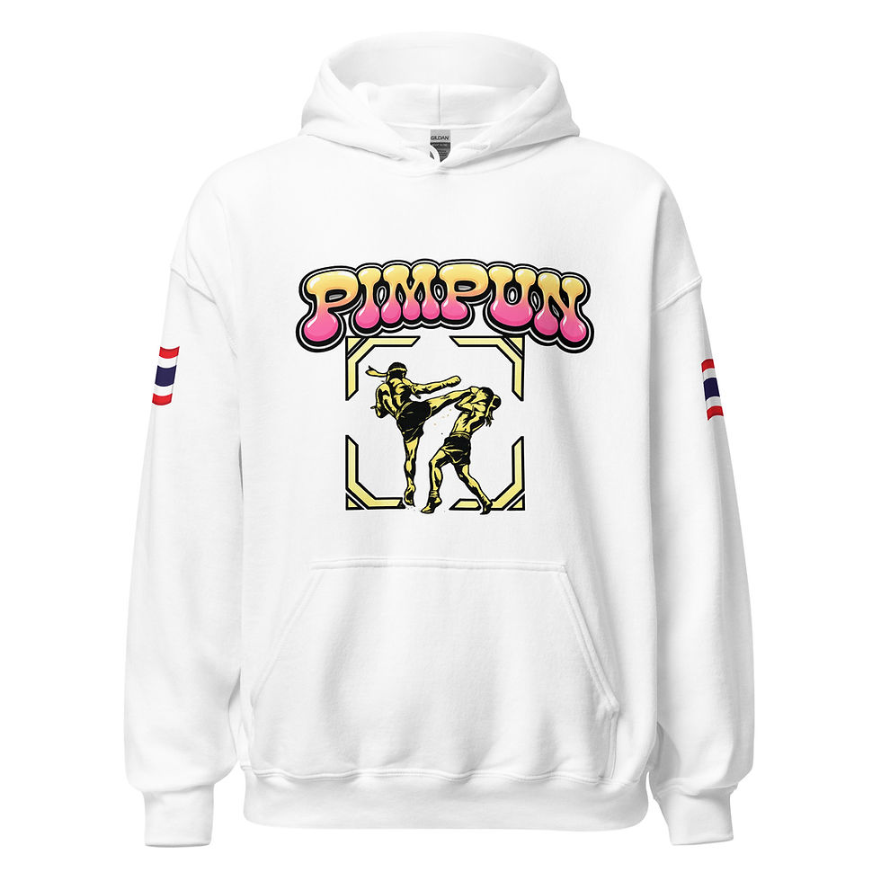 Miniaturbild: PIMPUN Muay Thai Kick Hoodie – Unisex Fighter Hoodie Kickboxing Design