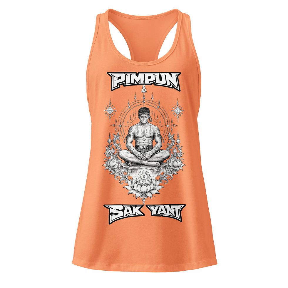 Miniaturbild: PIMPUN Sak Yant Nak Muay Harmony Racerback Tank Top – Thai Balance