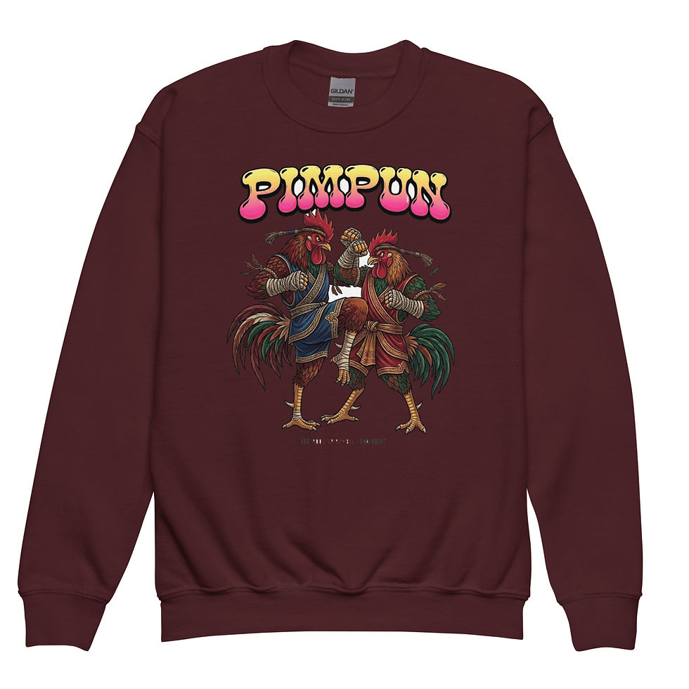 Miniaturbild: Rooster Rumble Sweatshirt Teens – Cooles PIMPUN Crewneck mit Thai Fight Style