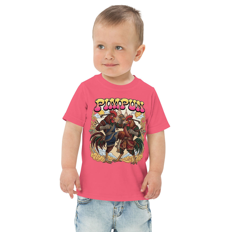 Miniaturbild: Coole Kampf-Hahn Kids T-Shirt – Freches Abenteuer Shirt für kleine Power-Kids
