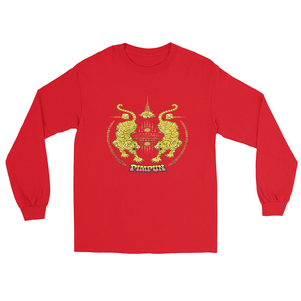 Miniaturbild: Gold Tiger Muay Thai Longsleeve  – Sak Yant | Premium Streetwear 100% Baumwolle