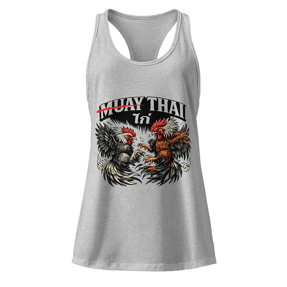 Miniaturbild: Muay Thai Damen Tank Top – Rooster Fight Vintage Thailand Combat Shirt