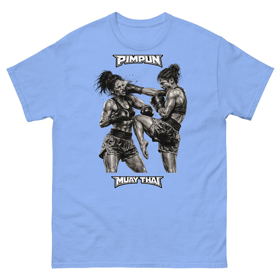 Miniaturbild: Muay Thai Women Fight T-Shirt – Knockout Action | Tattoo Style MMA Shirt