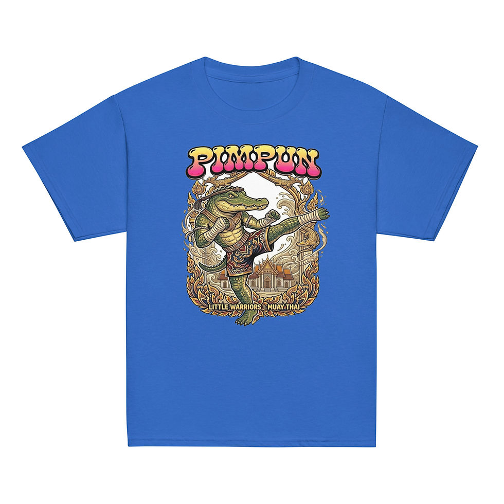 Miniaturbild: Muay Thai Krokodil Kinder T-Shirt – Little Warriors Power 🐊🔥