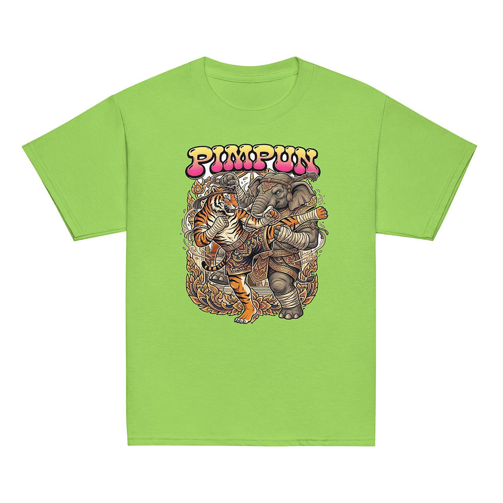 Miniaturbild: Tiger vs. Elefant Kinder T-Shirt – Muay Thai Power Clash 🐯🐘🔥