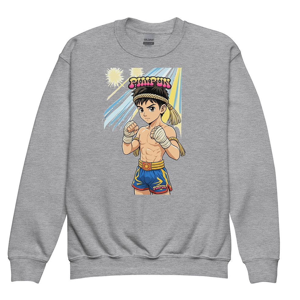 Miniaturbild: Muay Thai Kids Sweatshirt – Cooles PIMPUN Crewneck Kämpfer & Nachwuchs-Champions