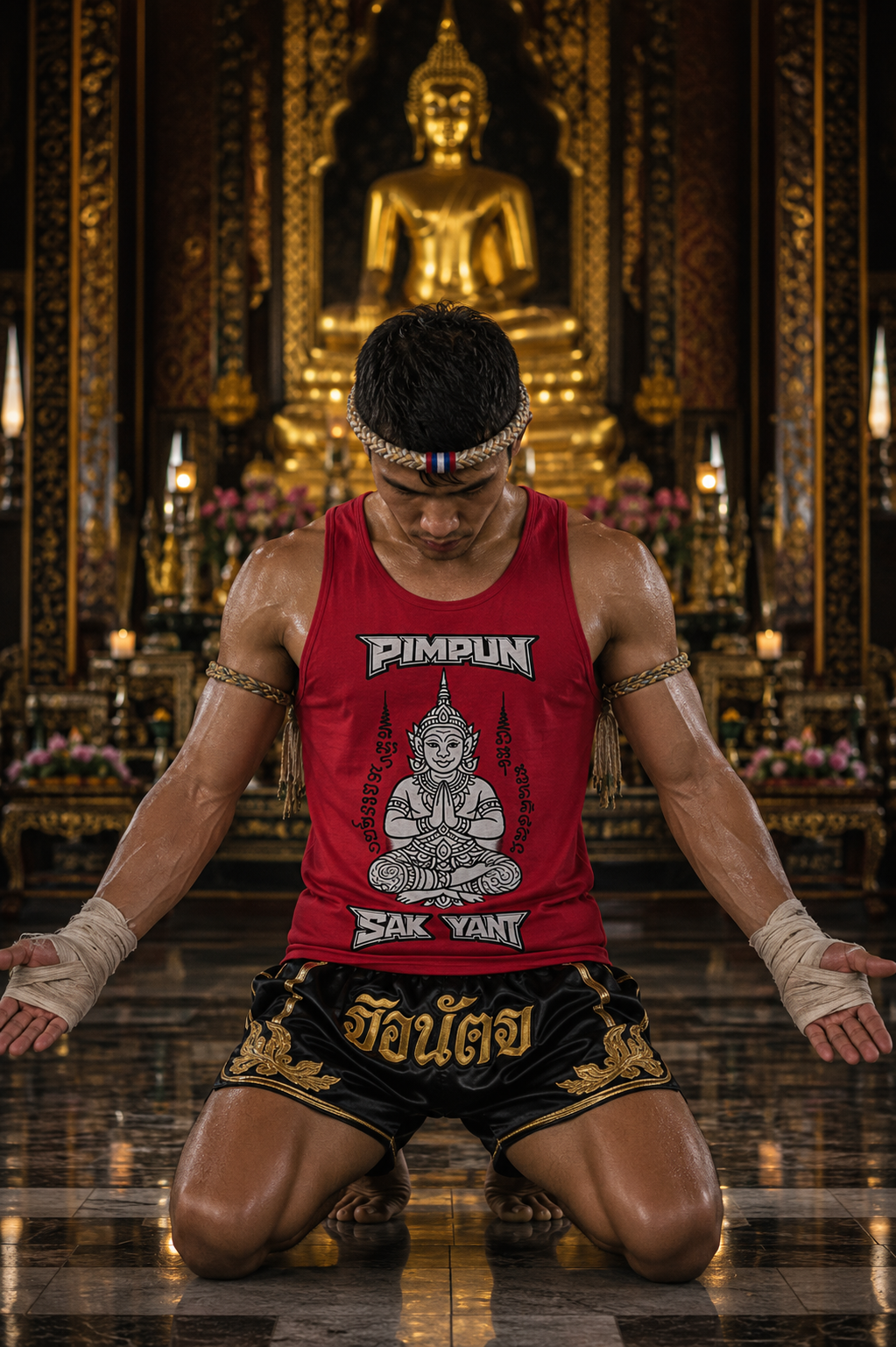 PIMPUN Sak Yant Meditation Herren Tank Top – Spirituelle Thai Tattoo Art