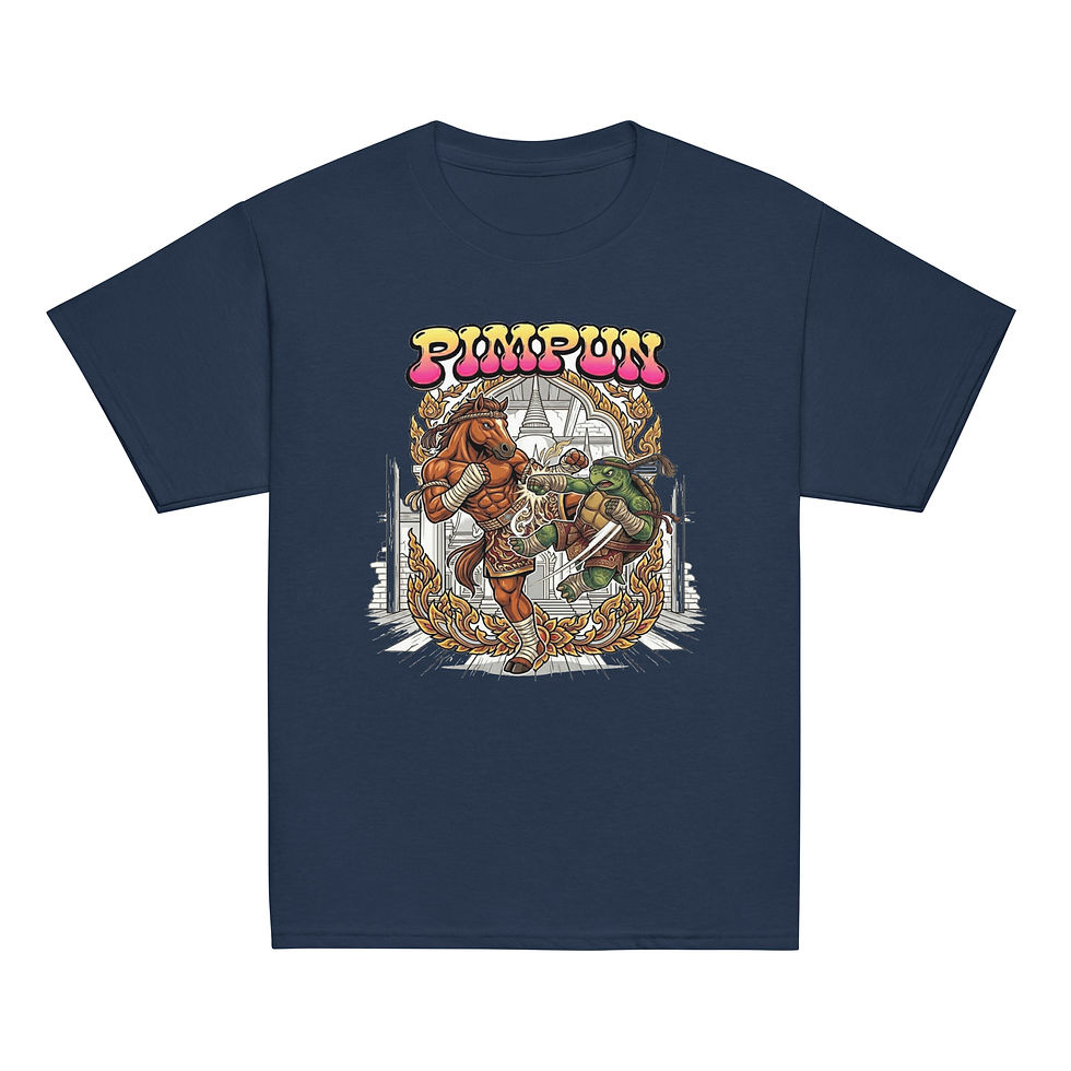 Miniaturbild: Horse vs. Turtle Kinder T-Shirt – Muay Thai Clash 🐎🐢🔥