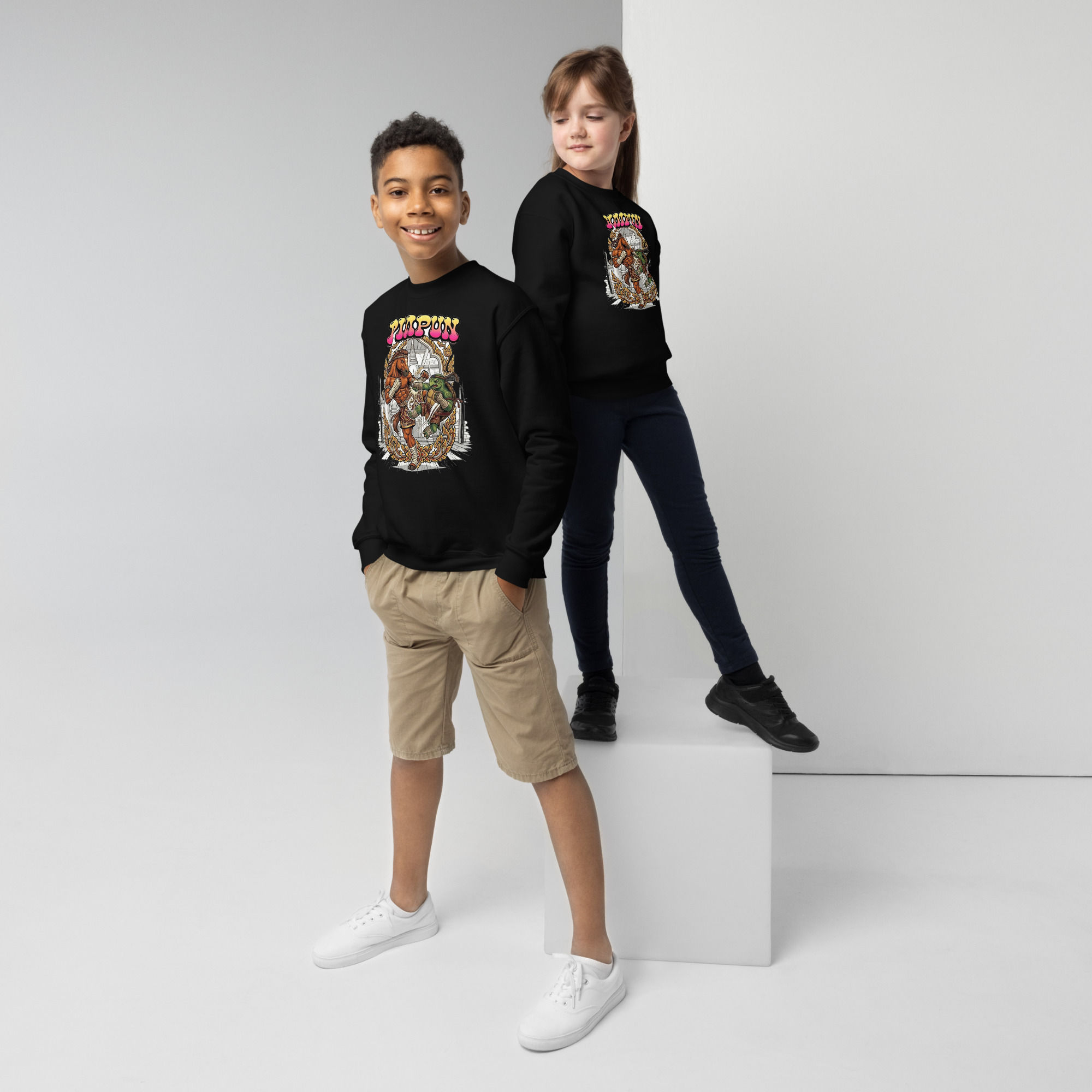 Horse vs. Turtle Fight Sweatshirt – Cooler PIMPUN Crewneck für Teens mit Style