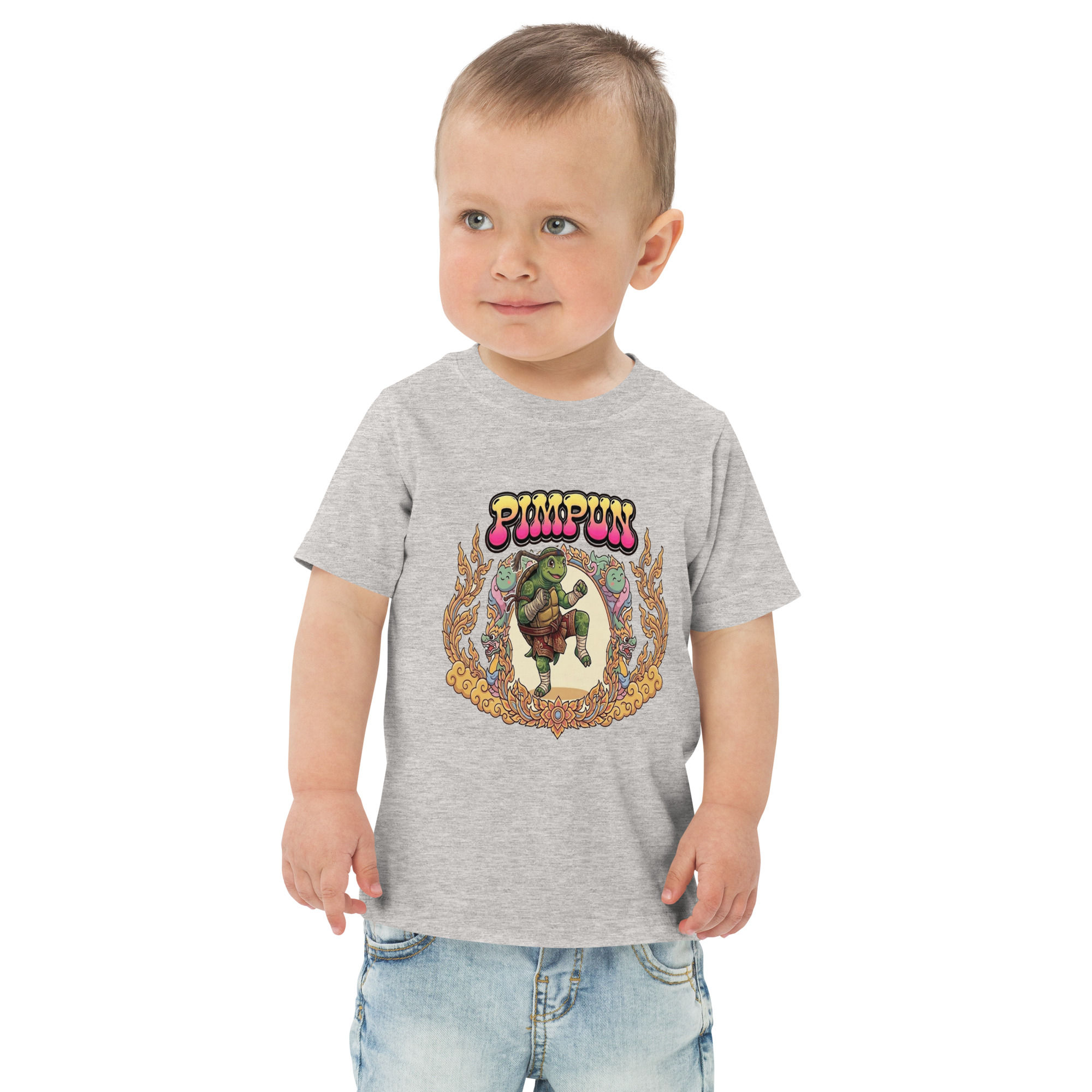 Muay Thai Turtle Kinder Shirt – Little Warrior 🐢💚