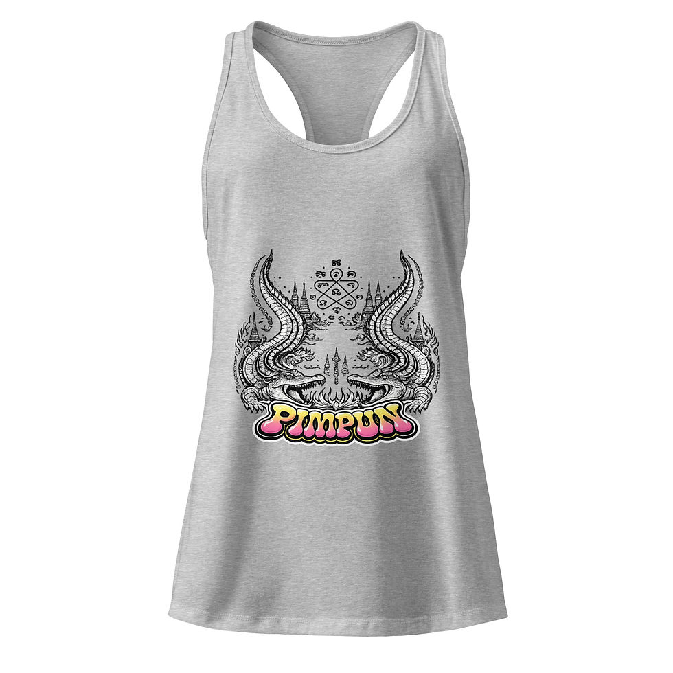 Miniaturbild: PIMPUN Sak Yant Crocodile Damen Tank Top – Thai Spirit Fitness & Streetwear