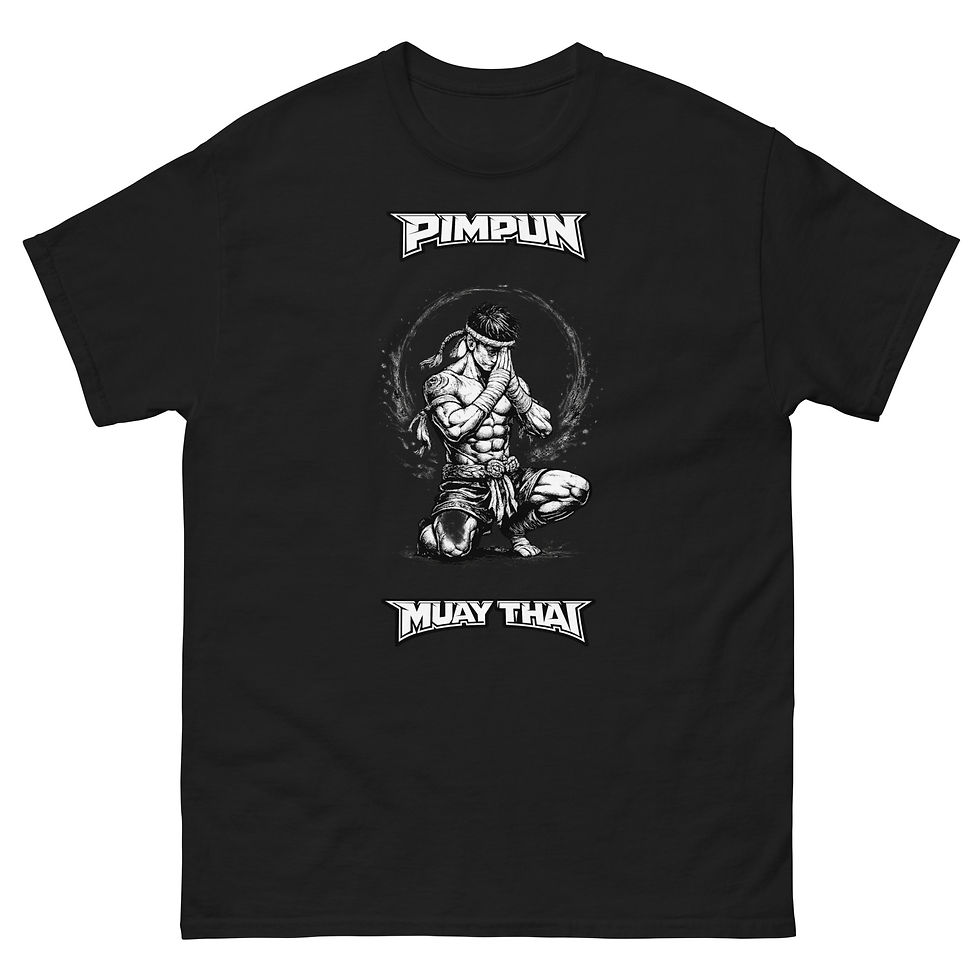 Miniaturbild: PIMPUN Muay Thai T-Shirt – Warrior Spirit (Wai Kru Design)