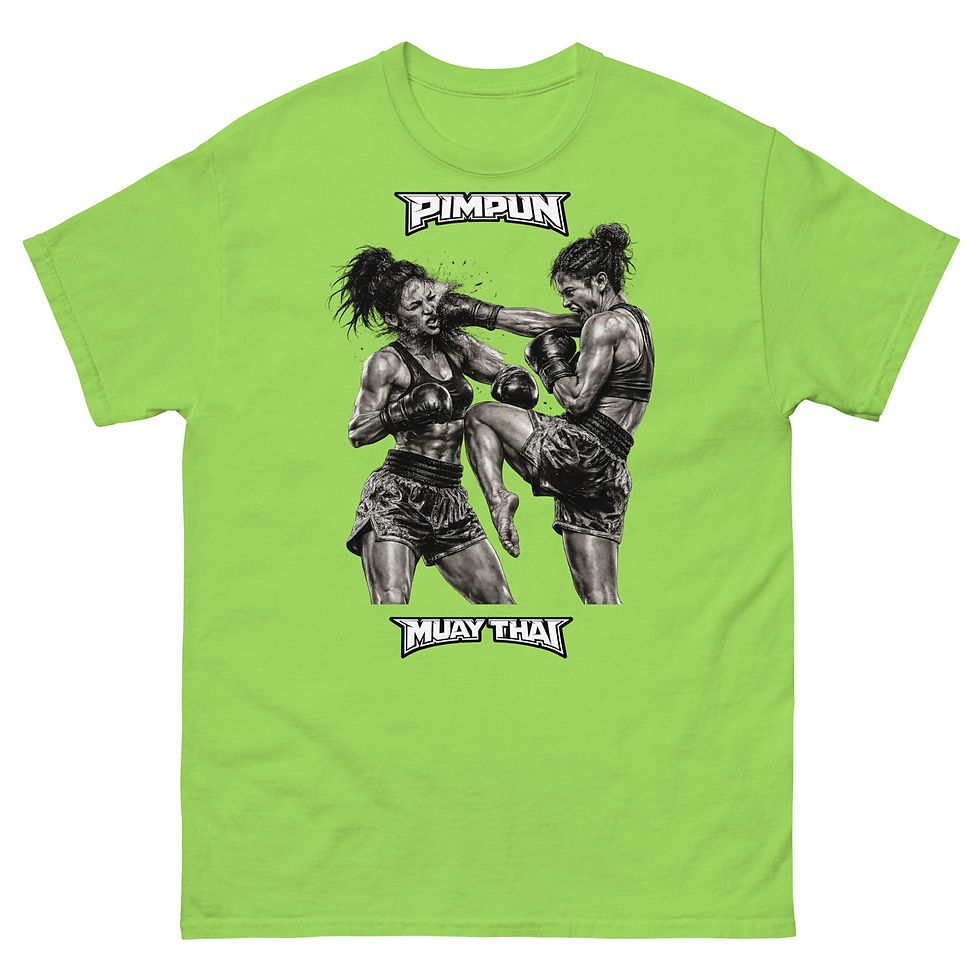 Miniaturbild: Muay Thai Women Fight T-Shirt – Knockout Action | Tattoo Style MMA Shirt