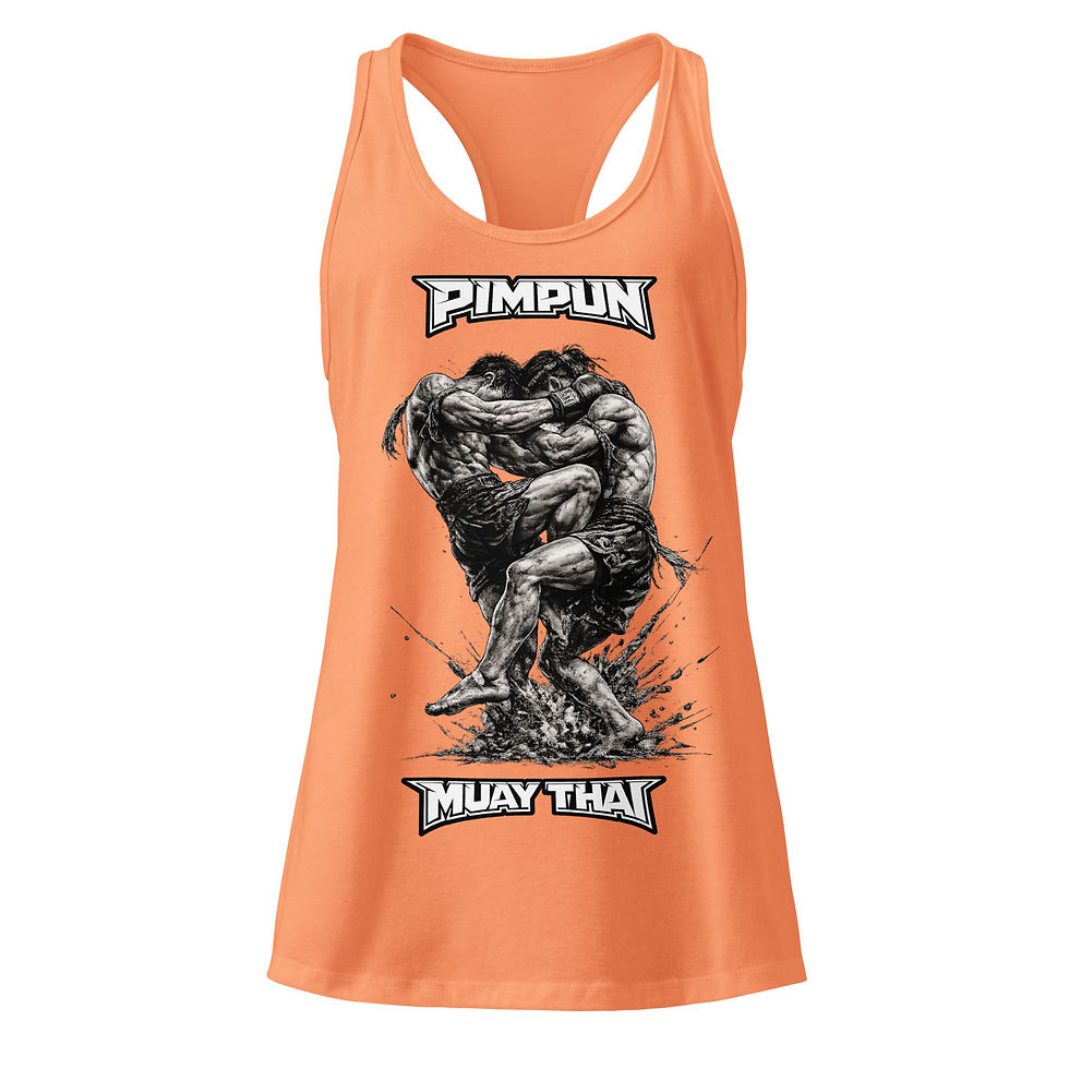Miniaturbild: Muay Thai Damen Tank Top – Clinch Fight Design | Knee Strikes | MMA Top