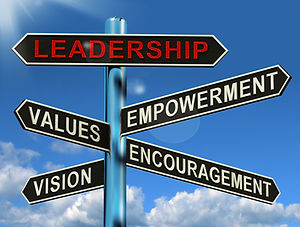 leadership-signpost-showing-vision-values-empowerment-and-encouragement-SBI-300169097.jpg