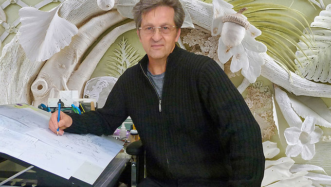 Ray Besserdin is an internationally acclaimed Paper Sculpture Artist from Melbourne, Australia, with 32-year career recognised and over 35 local and international awards. Born to artist parents, entirely self-taught techniques of sculpting dimensionally using only sheet-formed papers creating works that are much like bas-relief. His palette of papers are mostly mould-made cottons and hand made wide variety of mulberry, hemp and flax fibred stocks from Europe and Asia. The extreme beauty of the papers is best appreciated when viewing the originals where the delicate translucence of some of the papers can truly be seen, some of which are a mere 4gsm. The largest works astound viewers for their rigidity, while all made from paper. Inspired mostly by painters of the French Impressionist Period, he pioneered and developed an “Impressionist Sculptured Paper” technique to achieve their kind of aesthetic expression using sculptured torn papers three-dimensionally, where they used paint two- dimensionally.His works can be abstract to figurative ultra-realism. While likeness is important, the focus is to capture emotion, life, and expression over realism, yet always revealing the character of the papers from which the subjects are sculptured.