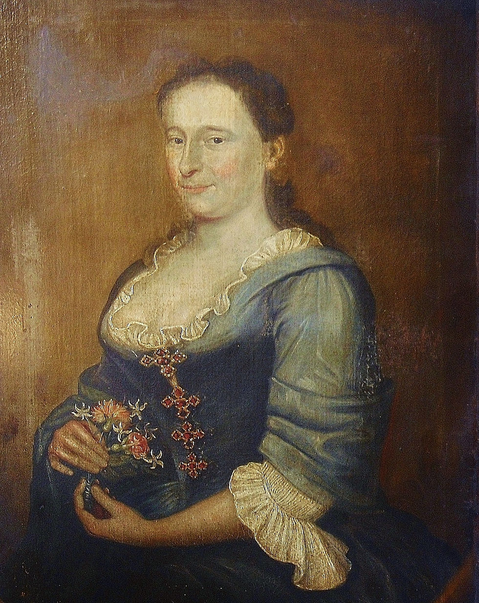 Thumbnail: Grand Portrait d'une femme enceinte  82 x 65 cm, Ecole étrangère HSB 17 ème