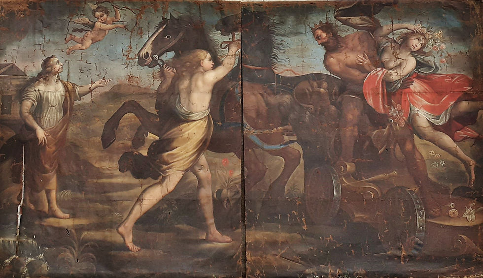Miniature : Magistral DIPTYQUE 312 x 156 -l'Enlèvement de Proserpine XVII -  HST