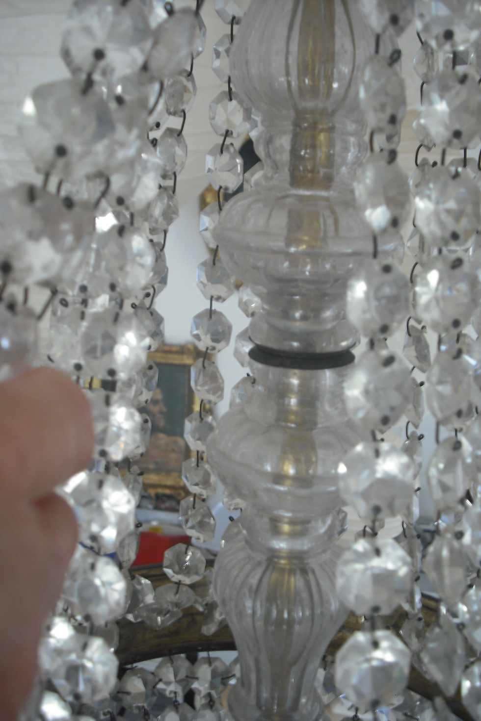 Miniature : Grand Lustre Corbeille, Montgolfière 105 X 30 Cristal / Bronze -