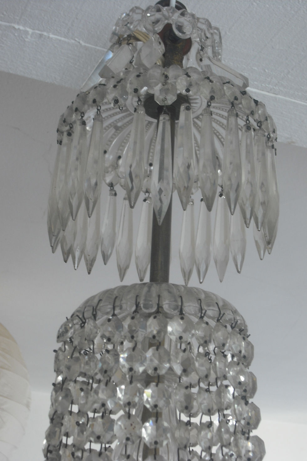 Miniature : Grand Lustre Corbeille, Montgolfière 105 X 30 Cristal / Bronze -