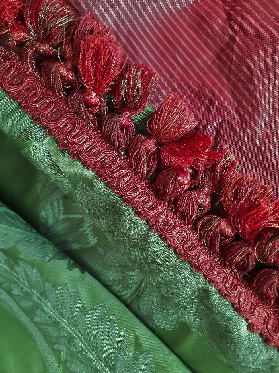 Thumbnail: Lampas De Soie -660 X 360 Rideau Avec Cantonniere Doublée