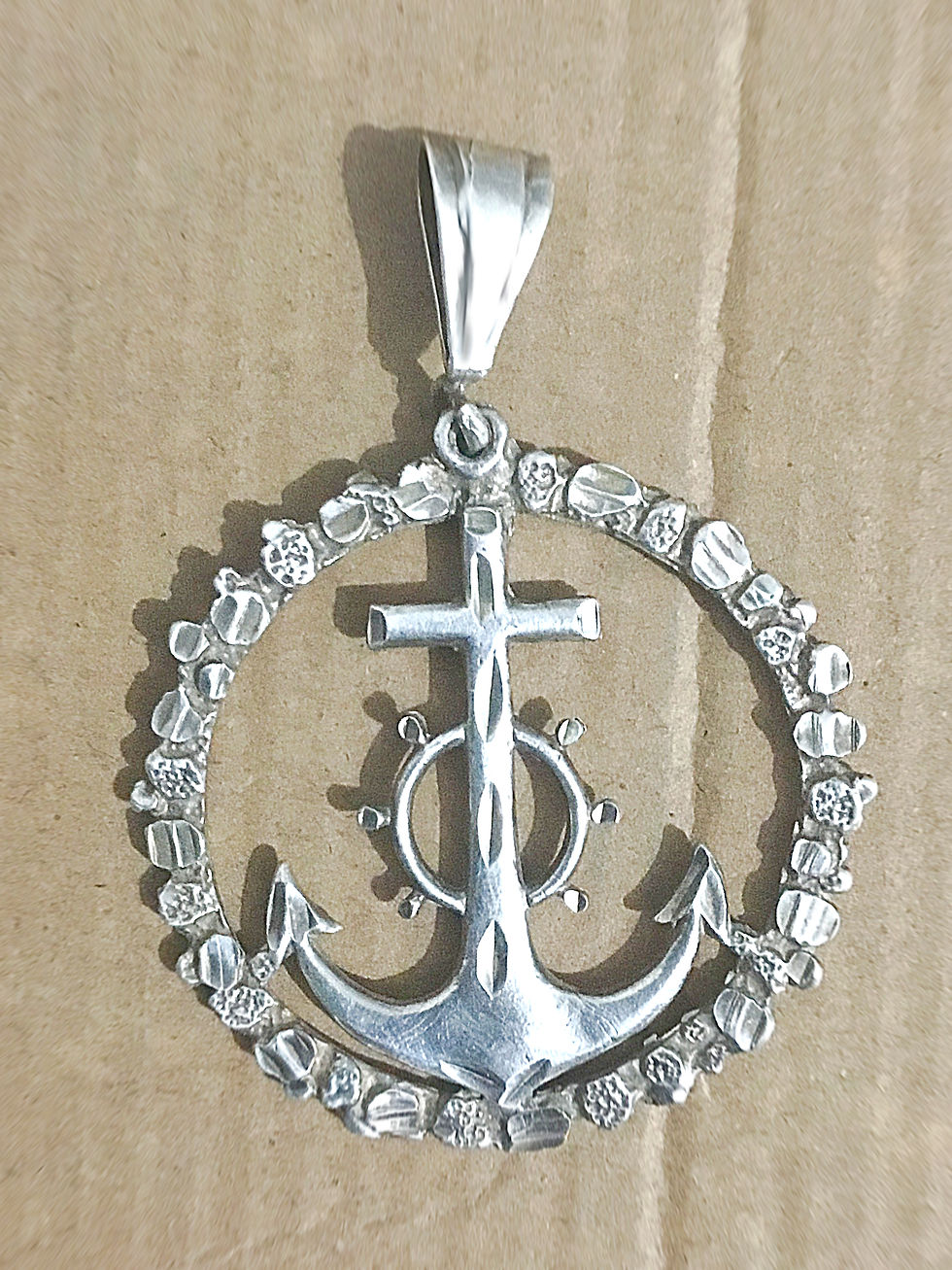Thumbnail: Silver Anchor Cross Charm