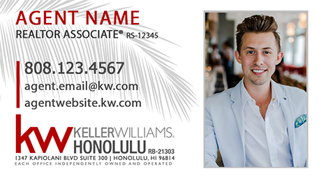 White Digital Business Card with Portrait