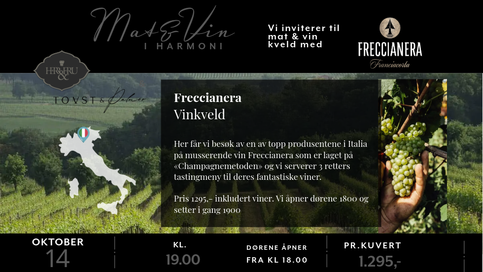 Winemakers dinner Fratelli berlucci Franciocorta