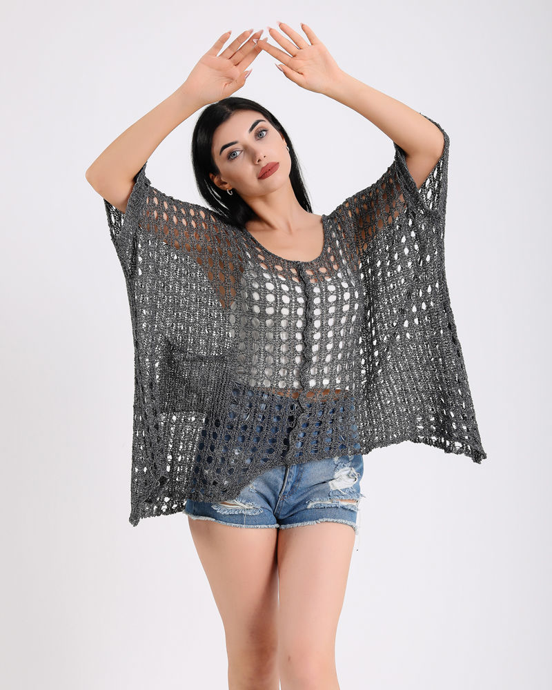 Küçük resim: Pocketed Mesh Pattern Tunic