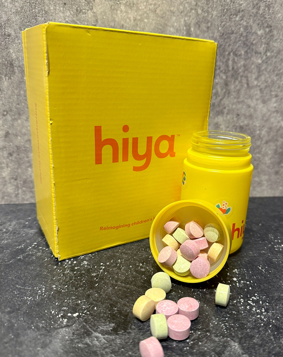 Hiya kids vitamin boxes on display