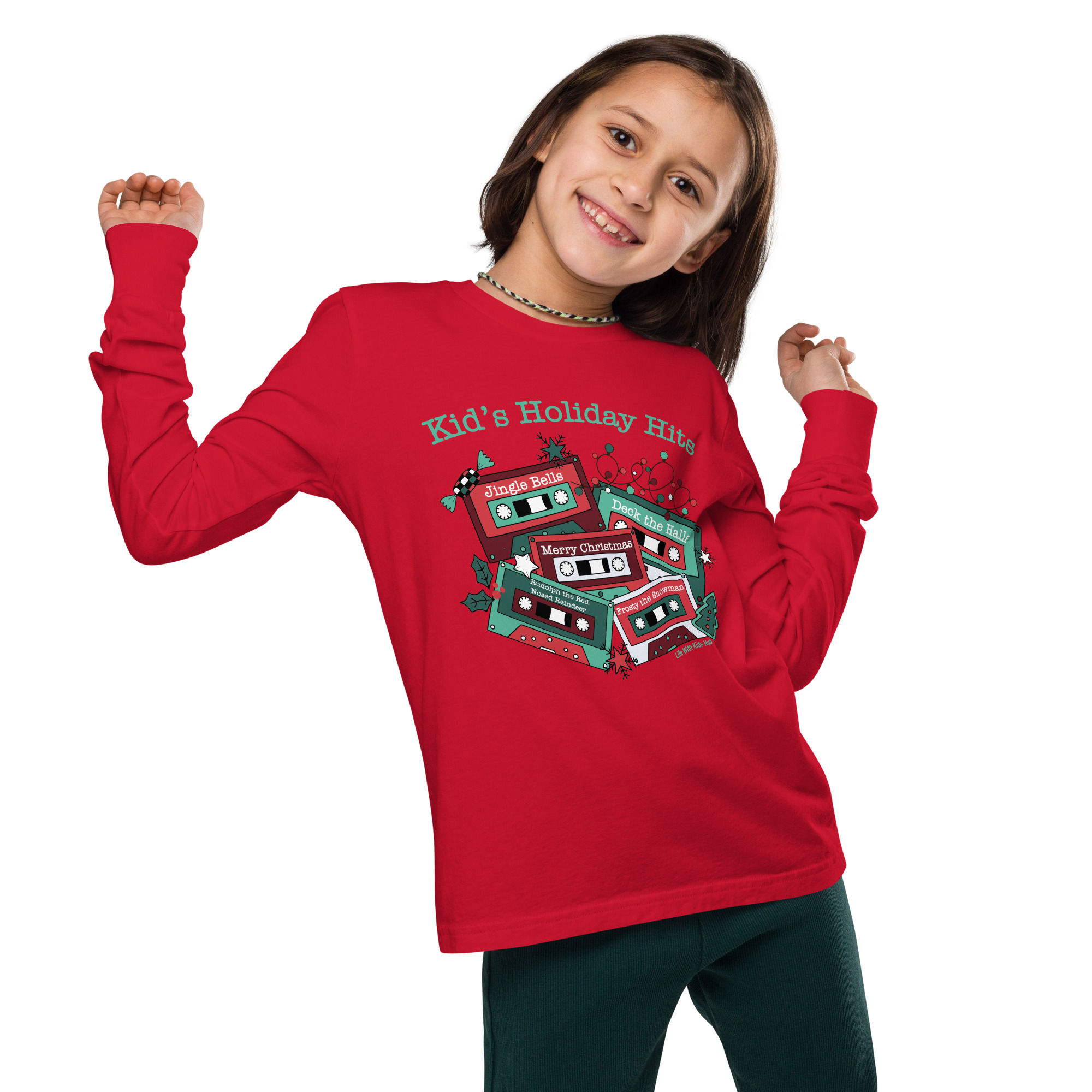 Kid's Retro Holiday Hits Youth Long Sleeve Tee