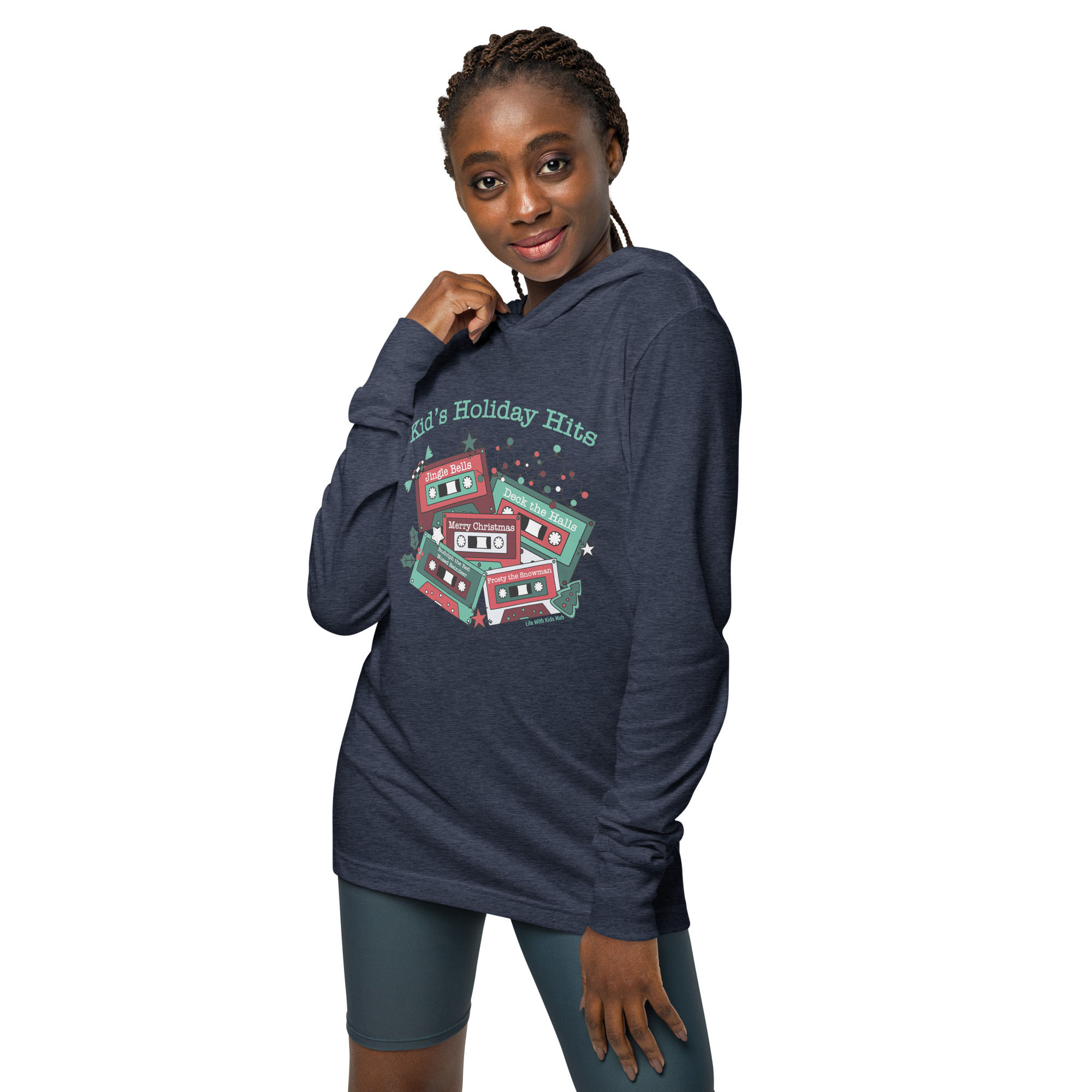Kid's Retro Holiday Hits Hooded Long-Sleeve Tee