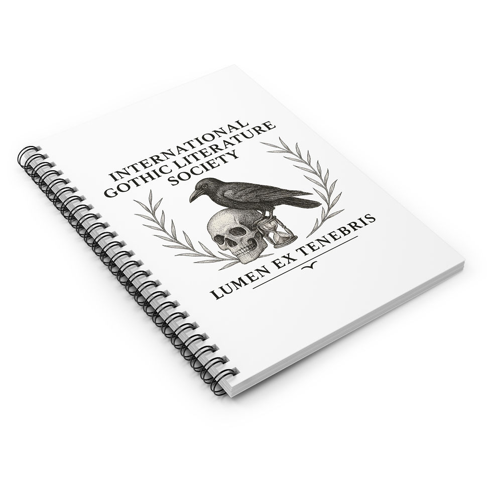 Thumbnail: International Gothic Literature Society Spiral Notebook, Skull and Raven Design
