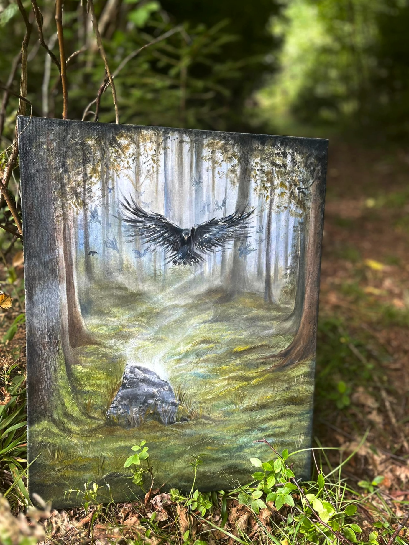 Original Äskastenen Oljemålning