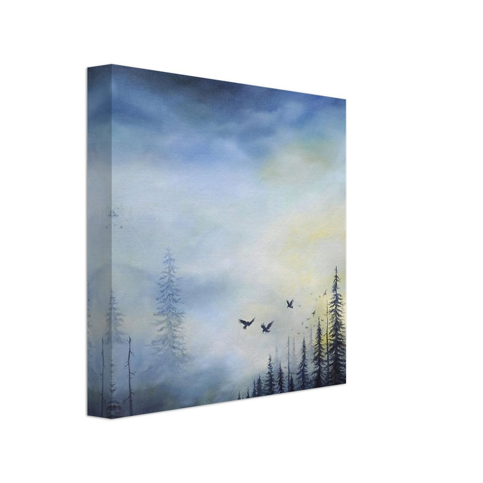 Miniatyrbild: Canvas Print (via Gelato) "Dalgång och korpsång"