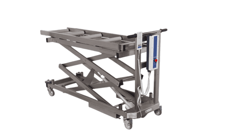 carucior pentru cadavre cu actionare electrica