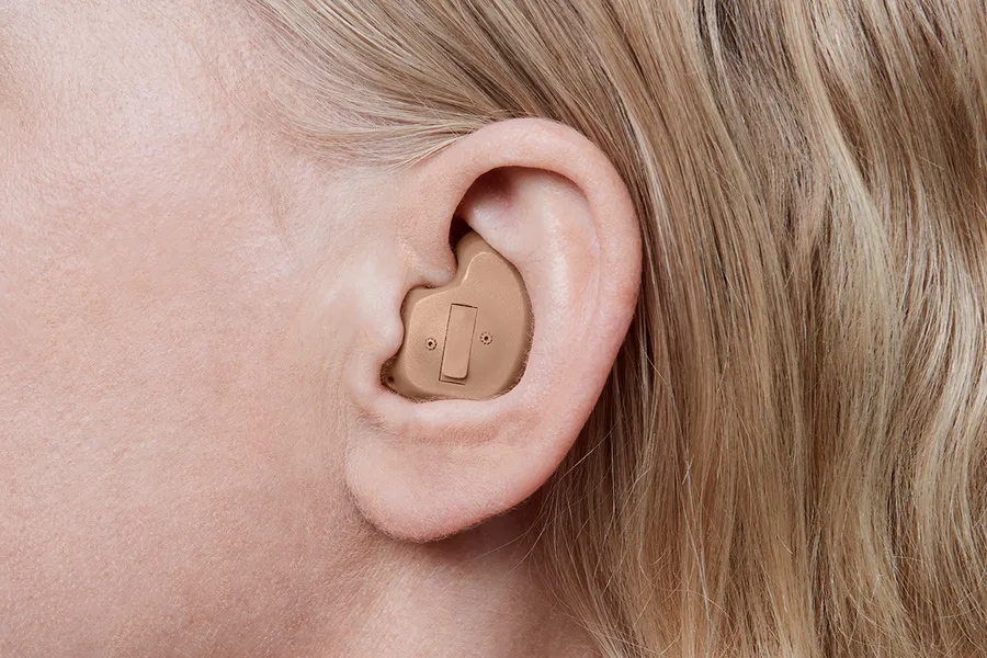 Side view of full-shell ITE hearing aid