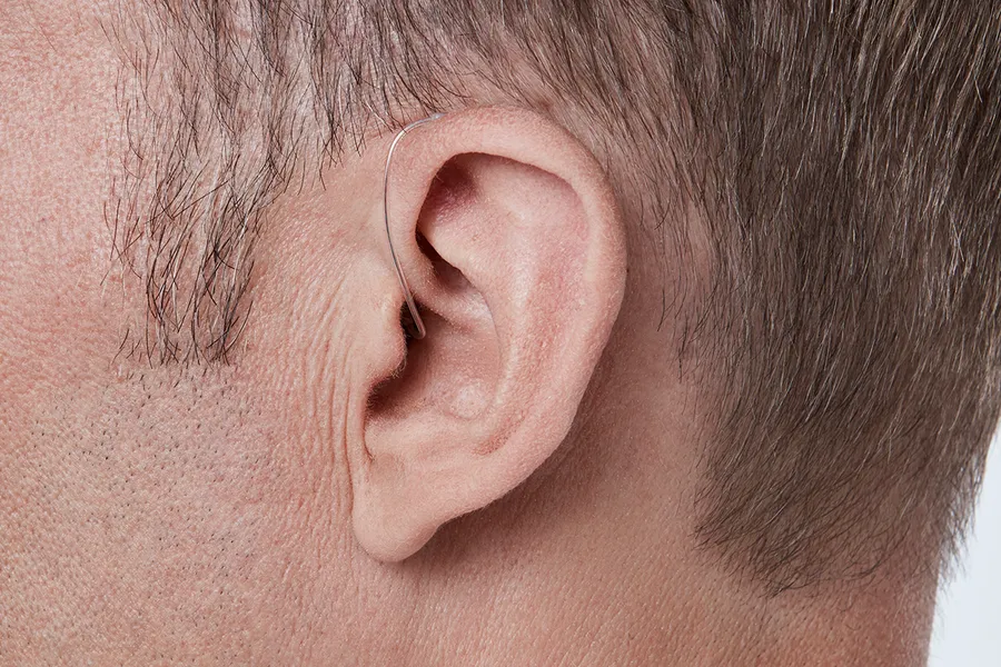 Side view of RIC hearing aid