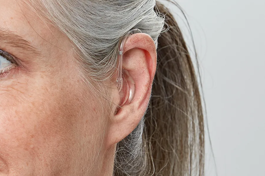 Front view of BTE hearing aid