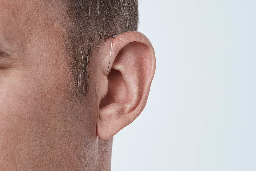Front view of RIC hearing aid
