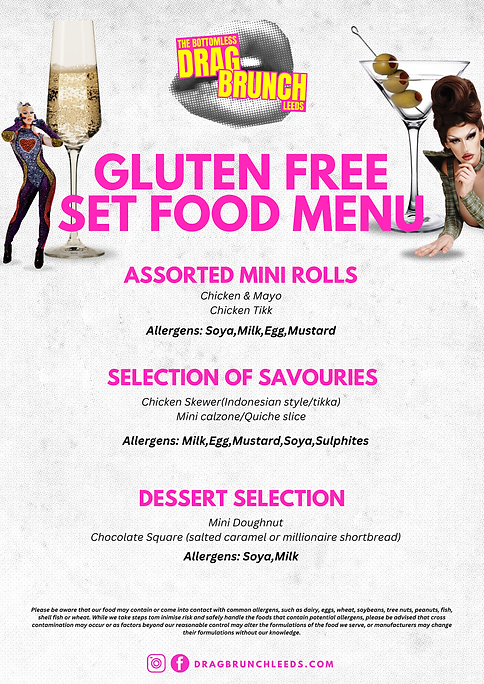 FOOD & DRINK MENU | Drag Brunch Leeds