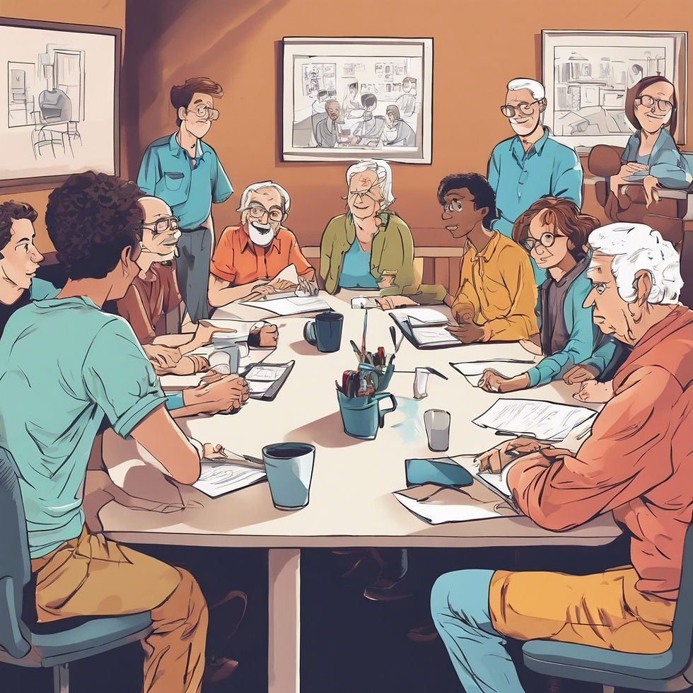 diverse age groups making decisions together