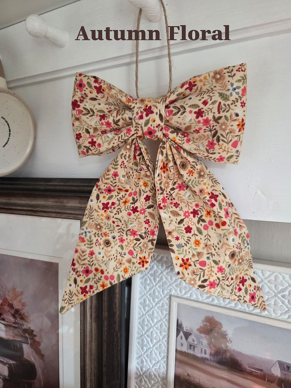 Thumbnail: Autumn Bow & Pumpkin Bundle - 2 Small Bows + 1 Crochet Pumpkin