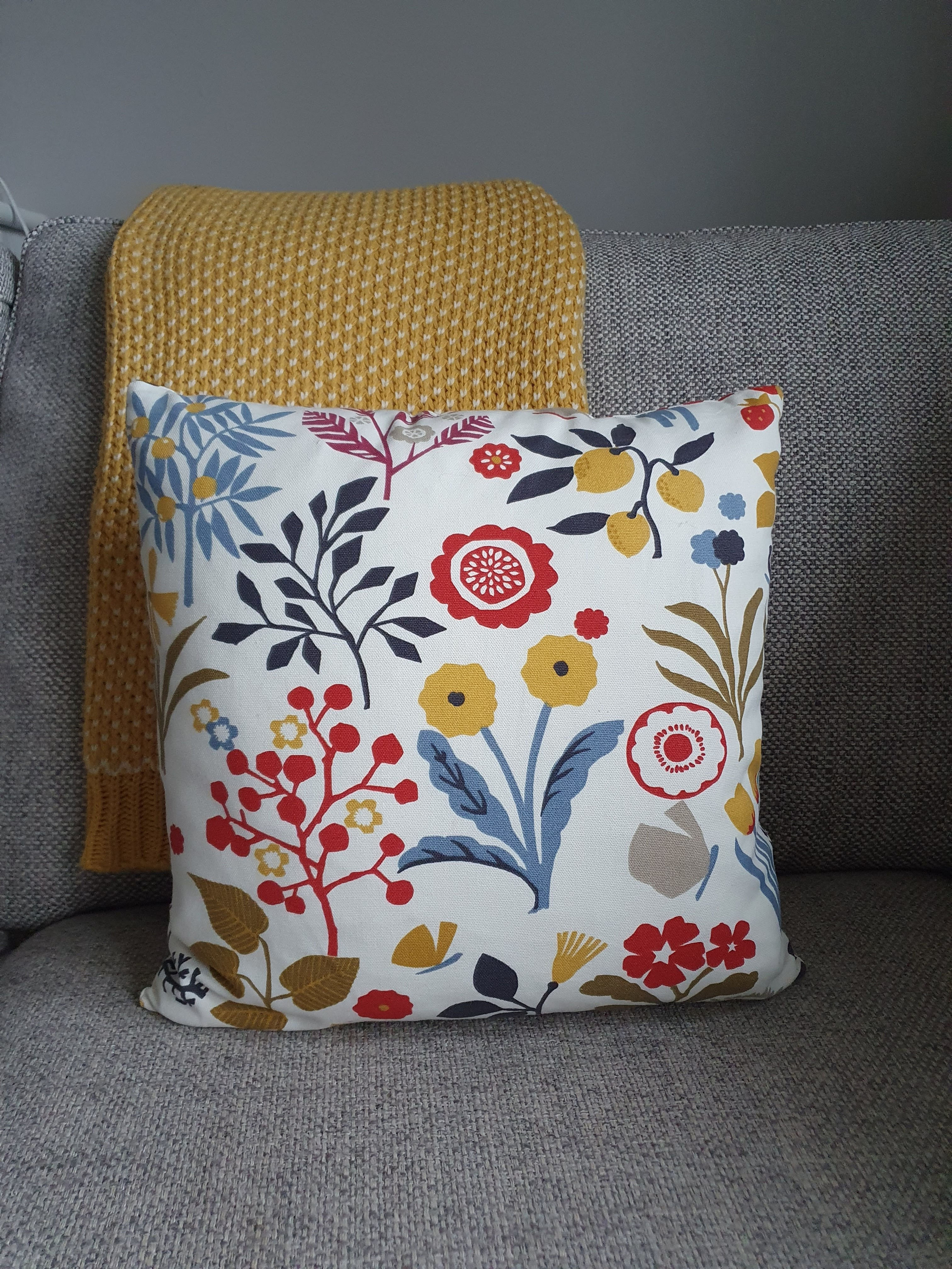 Cushion Cover - Clarke & Clarke Frida Indigo/Cranberry