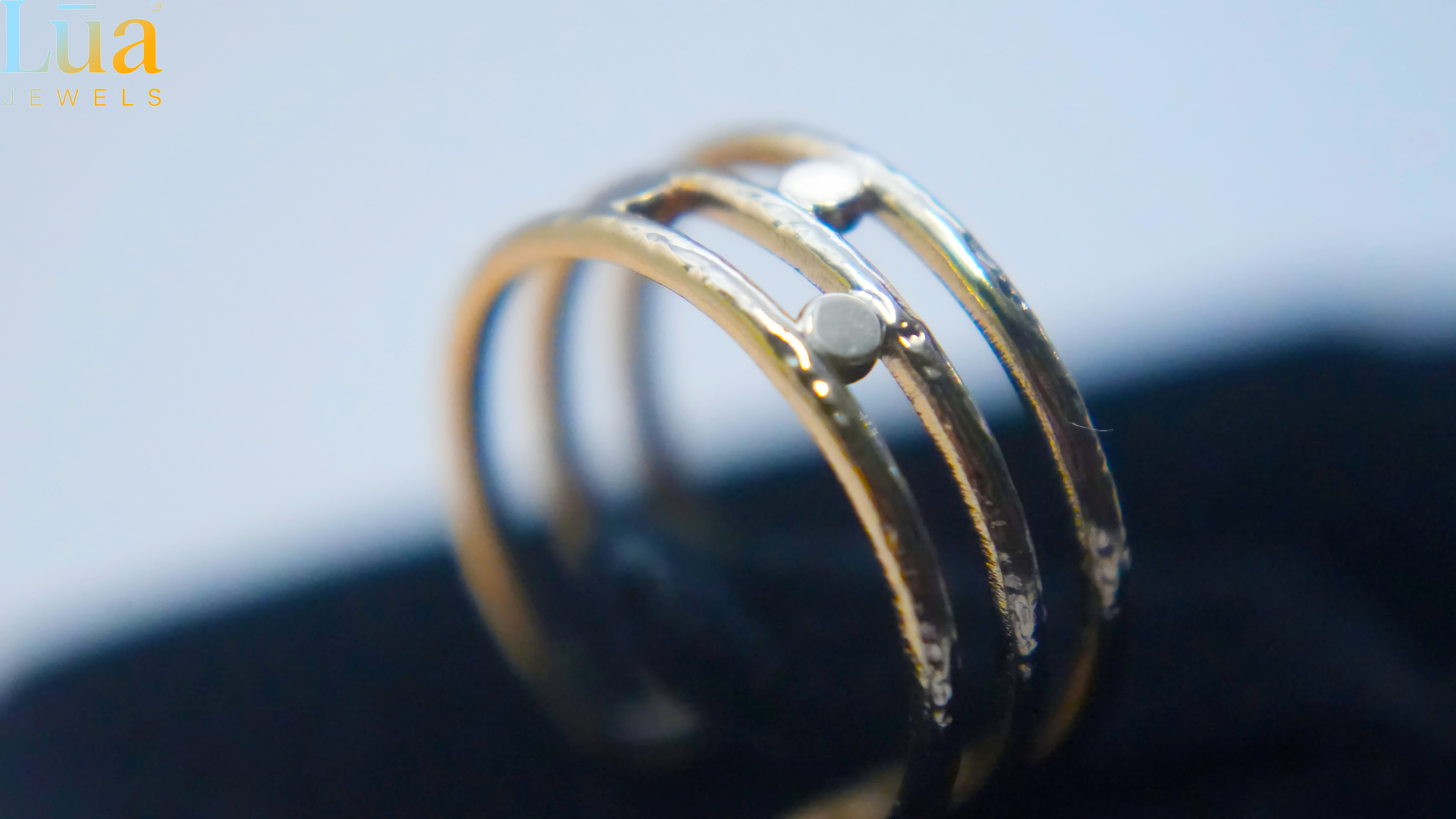 Triple Band Dotted Ring