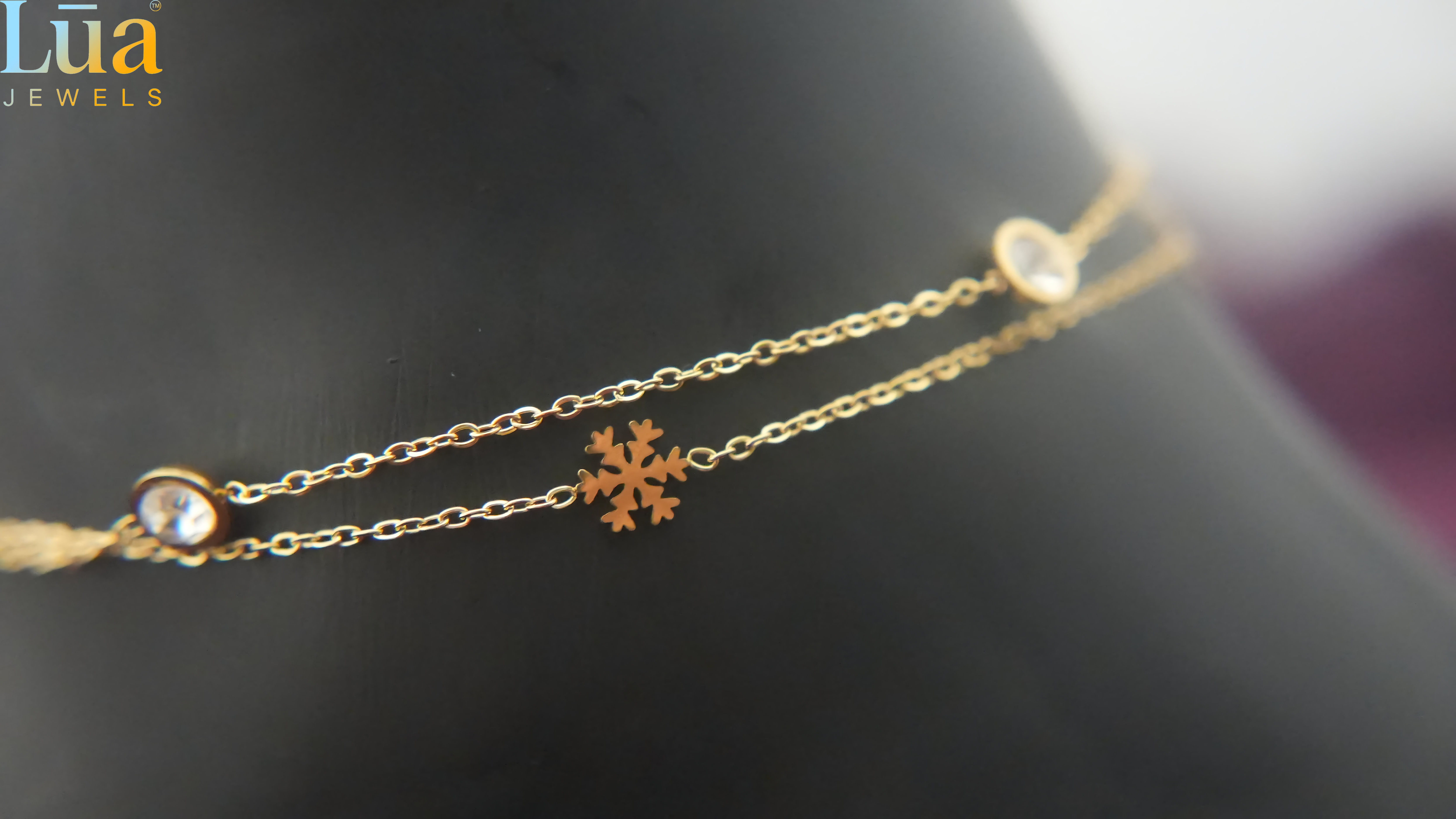 Snowflake Charm Double-Chain Anklet � Lua Jewels � Lua Jewels