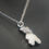 Thumbnail: Teddy Bear Mother-Of-Pearl Pendant Necklace With Cz Accents � Silver Charm