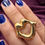 Thumbnail: Gold Heart Lips Statement Ring � Lua Jewels