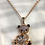 Thumbnail: Rose Gold Crystal Teddy Heart Pendant Necklace