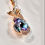 Thumbnail: Rose Gold Angel Heart Multicolor Crystal Pendant Necklace